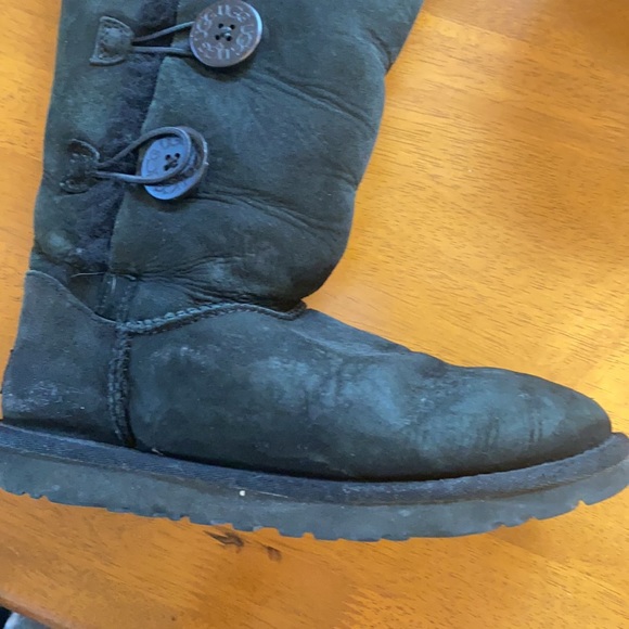 UGG Tall Bailey Button Boot 6 GUC Black - Picture 13 of 16